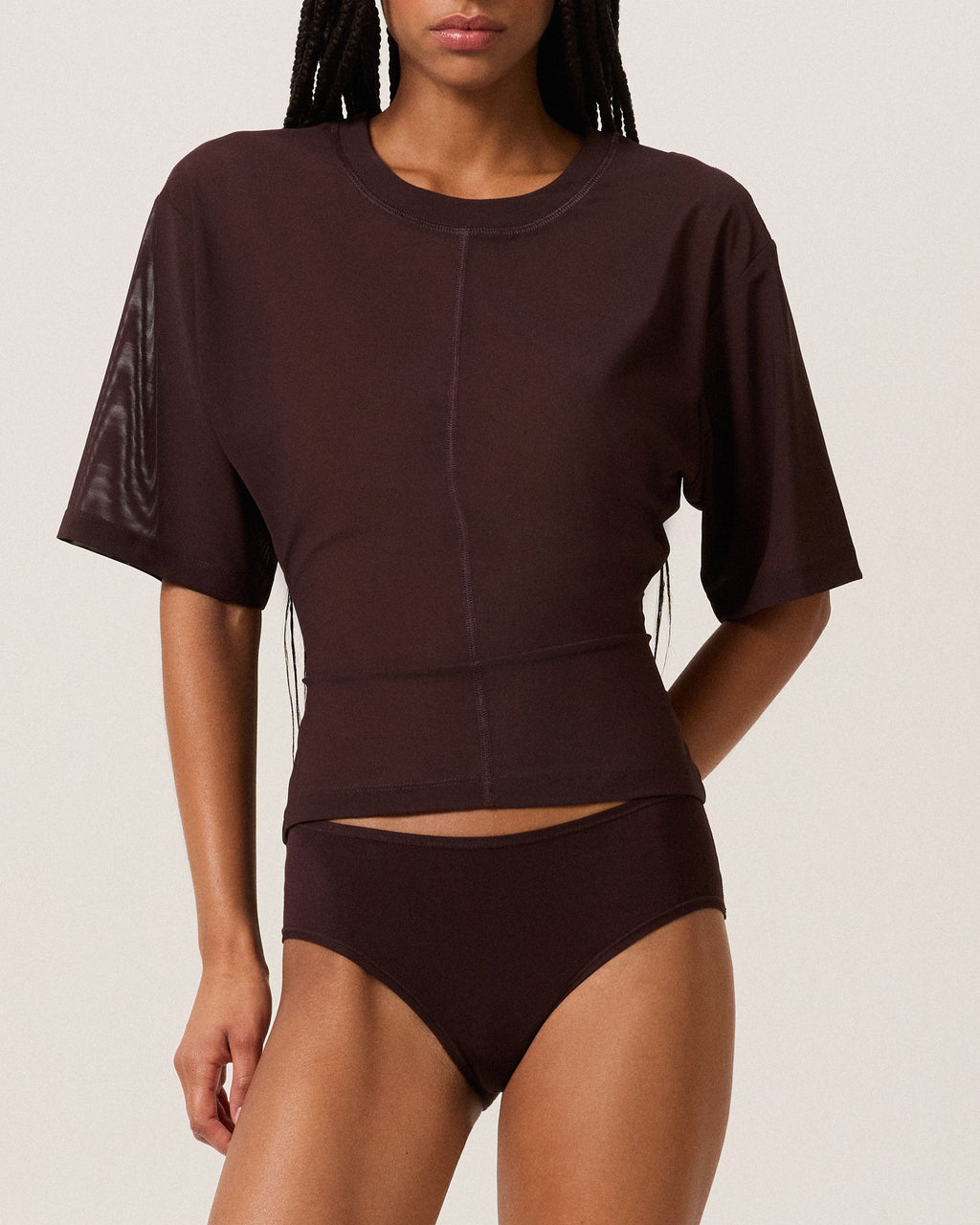 Power Mesh T-Shirt, Espresso