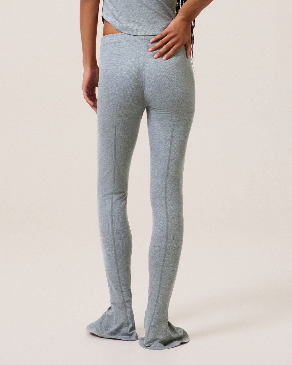 Ultrasoft Rib Kick Tights, Grey Melange