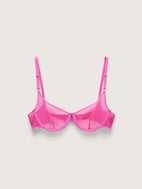 Fine Mesh Underwire Scoop Bra, Hot Pink