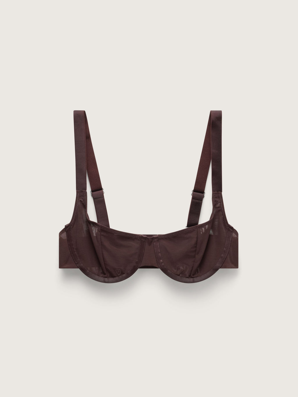 Power Mesh Underwire Demi Bra, Espresso