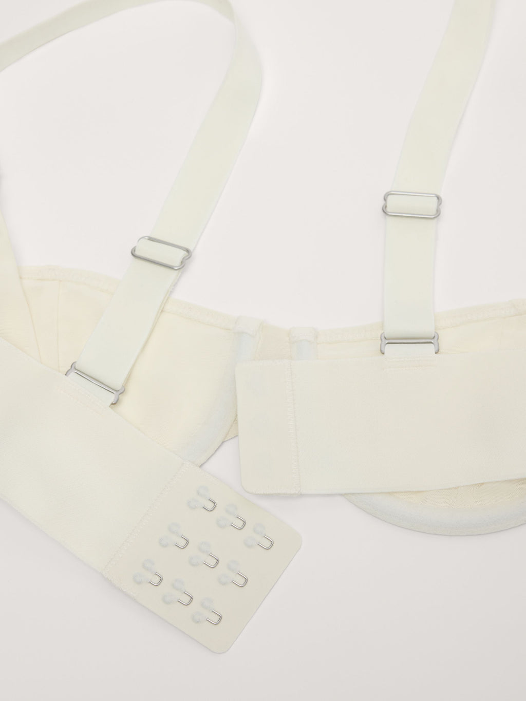 Power Mesh Underwire Demi Bra, Ivory