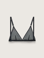 Fine Mesh Triangle Bralette, Black