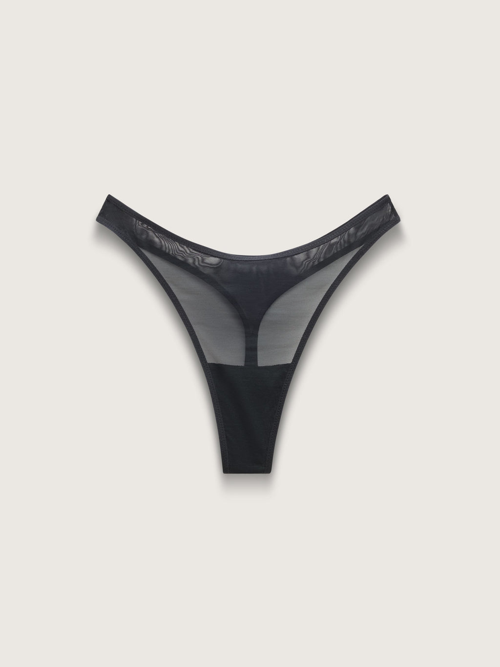 Fine Mesh Dipped Thong, Black