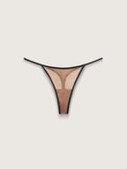 Fine Mesh String Thong, Taupe