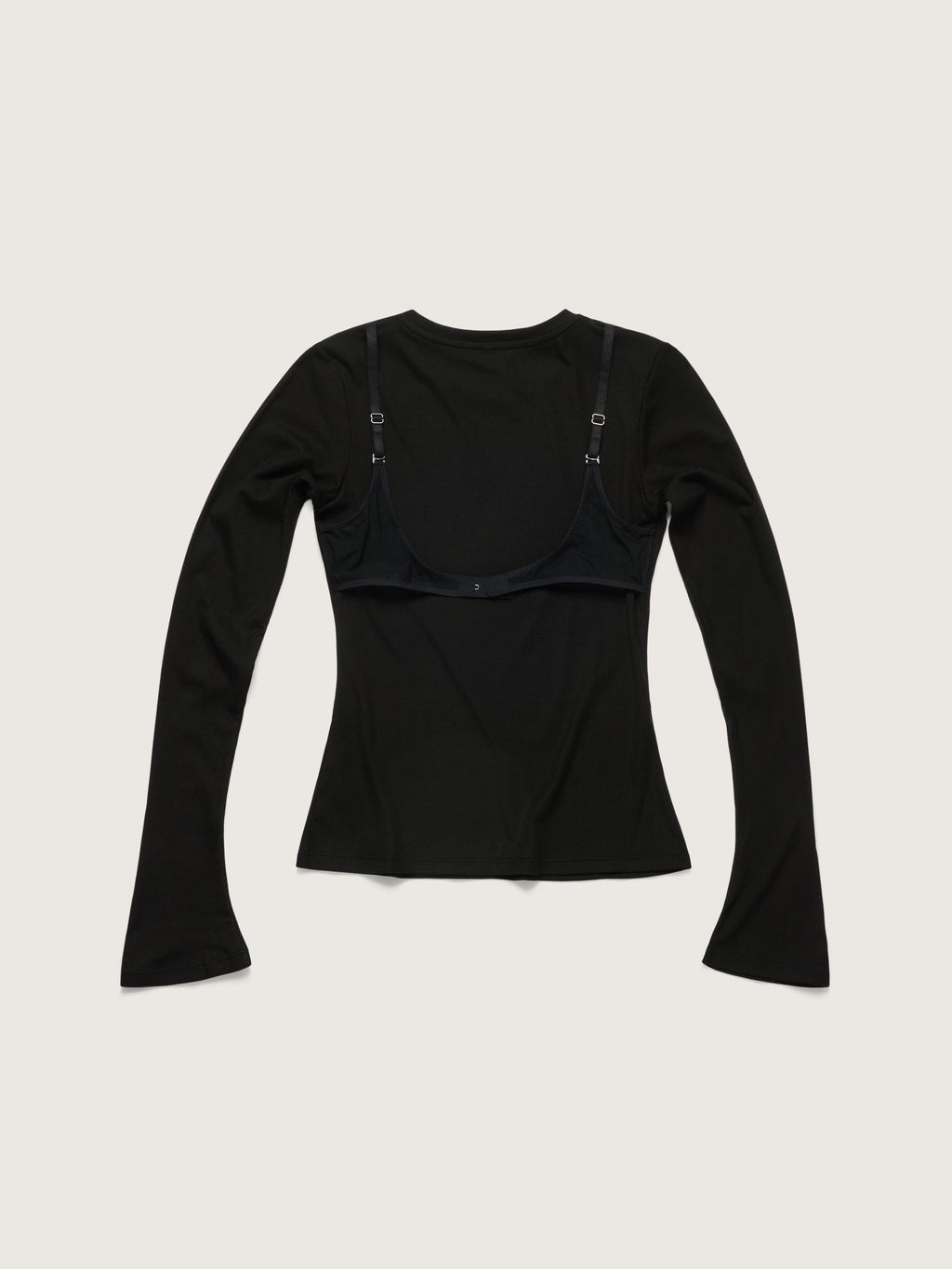 Ultrasoft Rib Long Sleeved Bra Top, Black